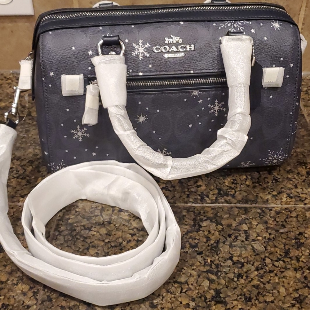 NWT Coach signature Snowflake Rowen satchel